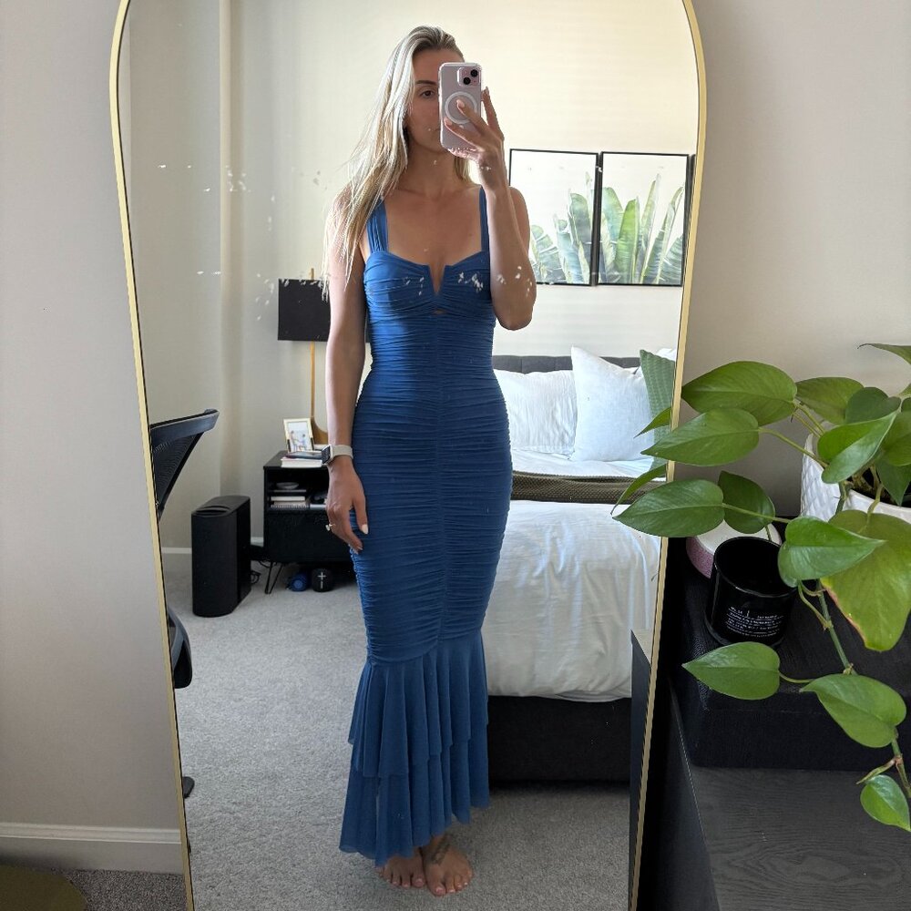 Party Pal Midi Dress Blue